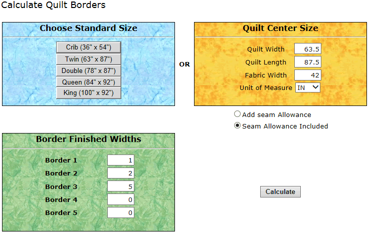 MyWebQuilter Free Quilt Calculators Block Patterns Software #quilting  #quiltpatterns #quiltcalculators #quiltblocks #MyWebQuilter